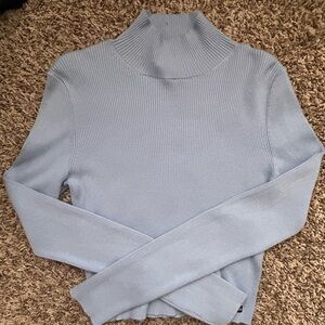 Women's Calvin Klein Light Blue Turtleneck Sweater